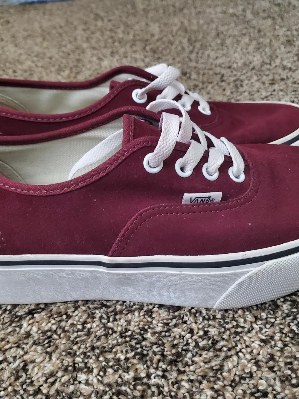 Vans Authentic Platform Low-Top Sneakers in Burgundy with White Laces